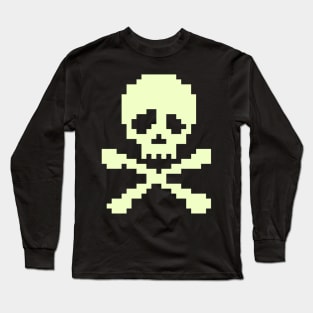 Yellow skull and crossbones punk Long Sleeve T-Shirt